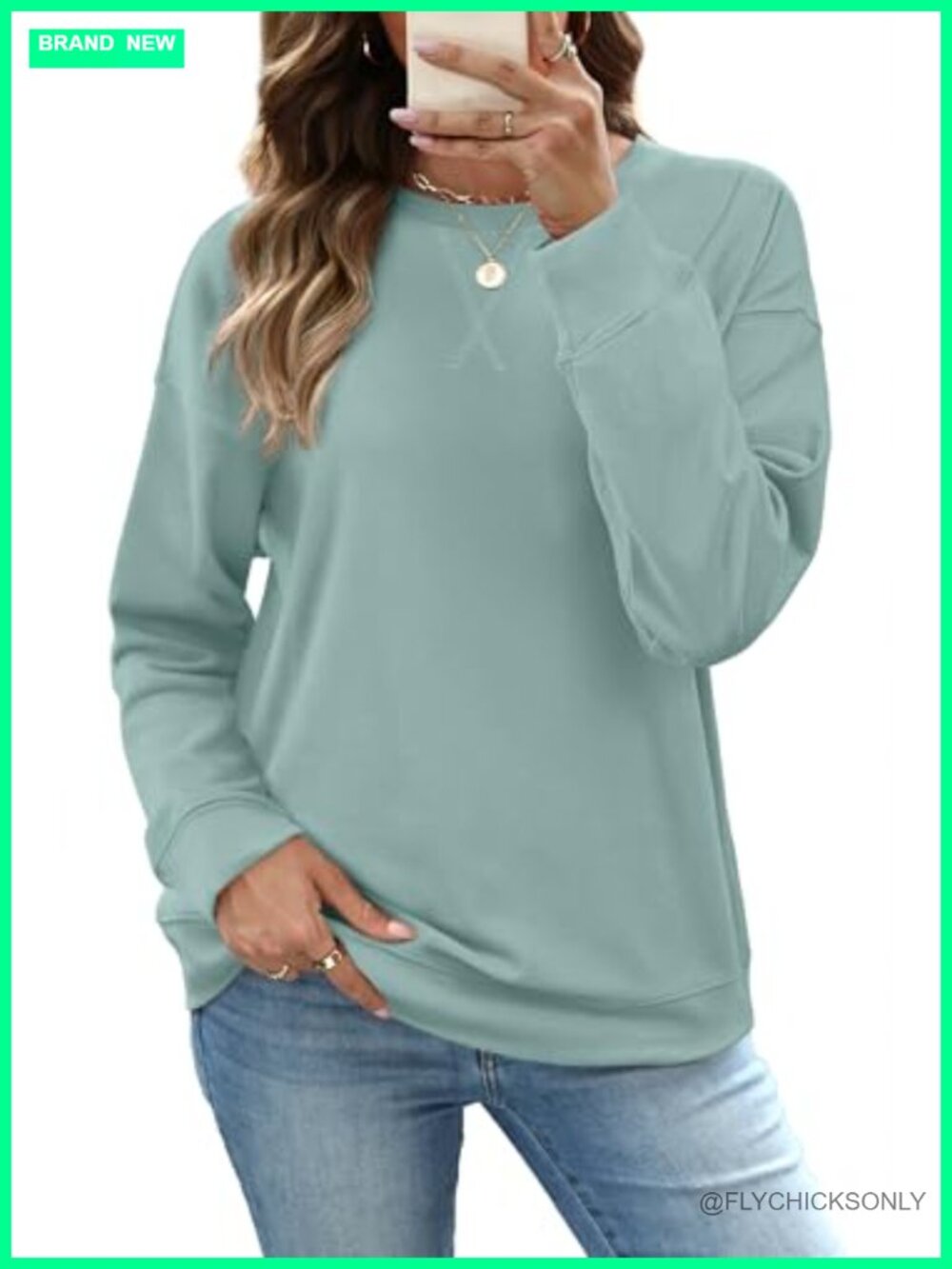 Crew Neck Sweatshirt Long Sleeve Pullover Casual Relaxed Fit